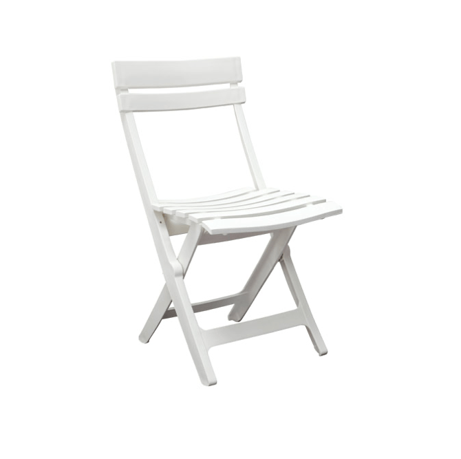 Location Chaise Pliante Miami Blanche - GP LOCO EVENEMENT