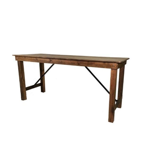 Location Table Haute Pliante Bois Rustique - GP LOCO EVENEMENT