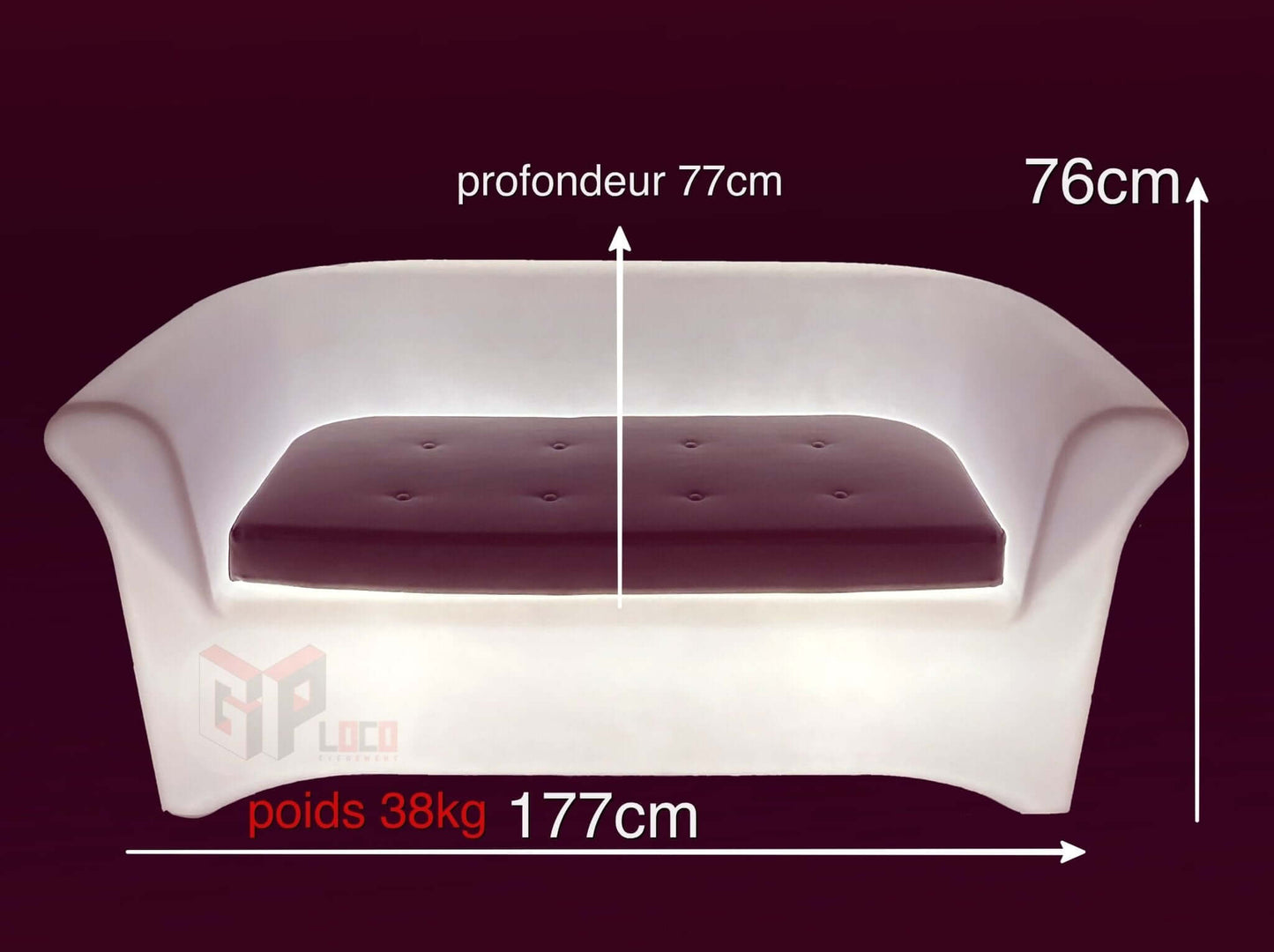 Location Canapé Diamant Lumineux - GP LOCO EVENEMENT