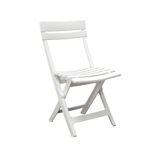 Location Chaise Pliante Miami Blanche - GP LOCO EVENEMENT