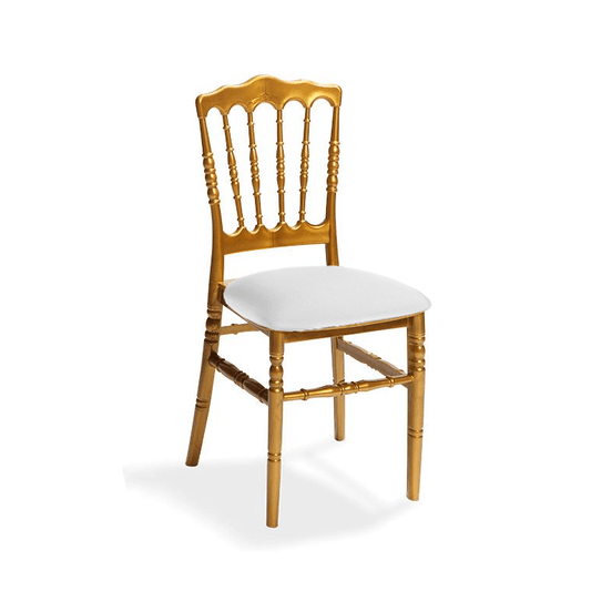 Location Chaises Napoleon Doree Assise Blanche