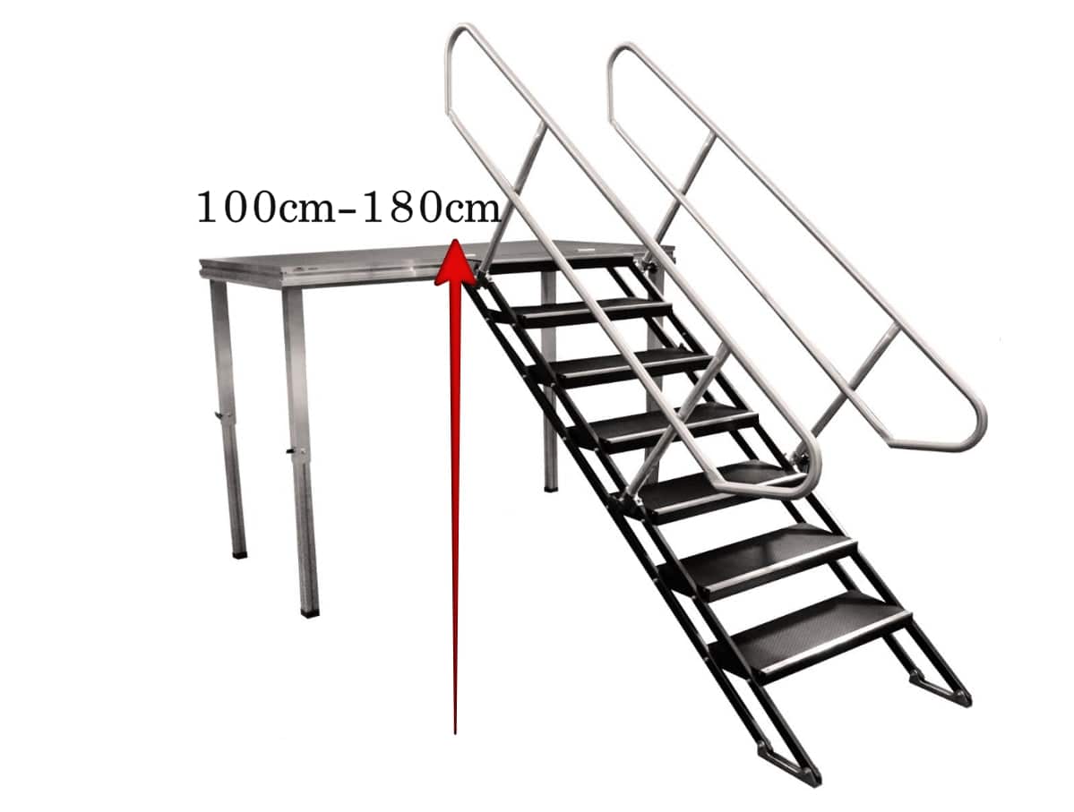 Location Escalier Pour Praticable Hauteur 100 - 180cm - GP LOCO EVENEMENT