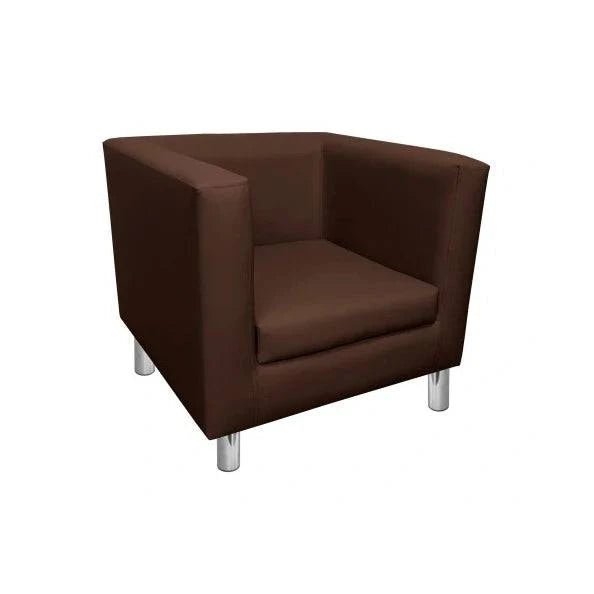 Location Fauteuil Cube Cuir Marron - GP LOCO EVENEMENT
