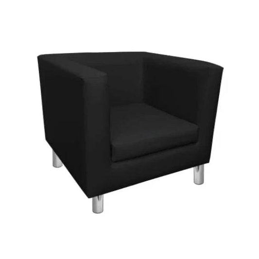 Location Fauteuil Cube Cuir Noir - GP LOCO EVENEMENT