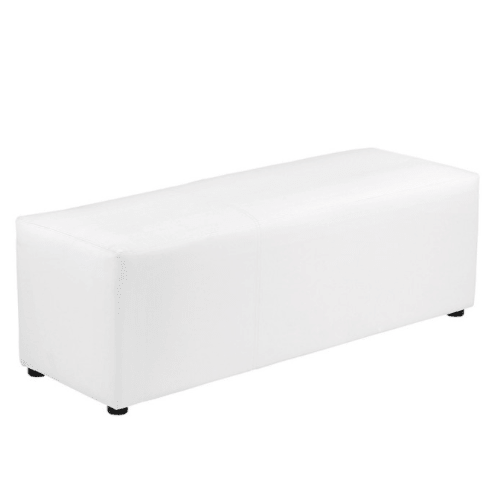 Location Pouf banquette lounge 120 x 45 cm Blanche - GP LOCO EVENEMENT