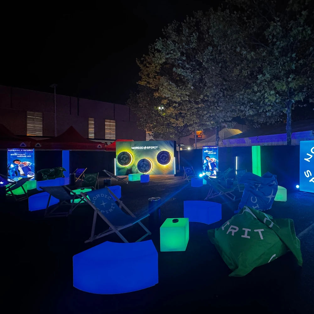 location cube et banc lumineux