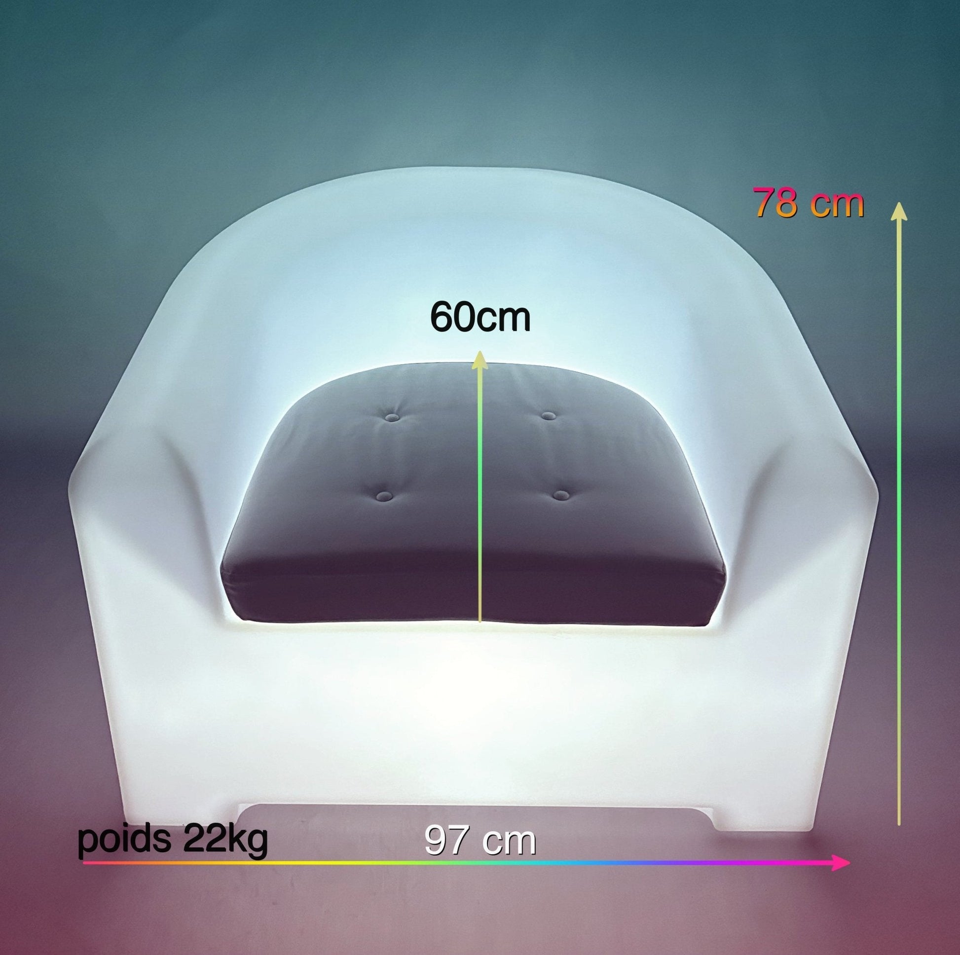 Location Fauteuil Topaze Lumineux - GP LOCO EVENEMENT